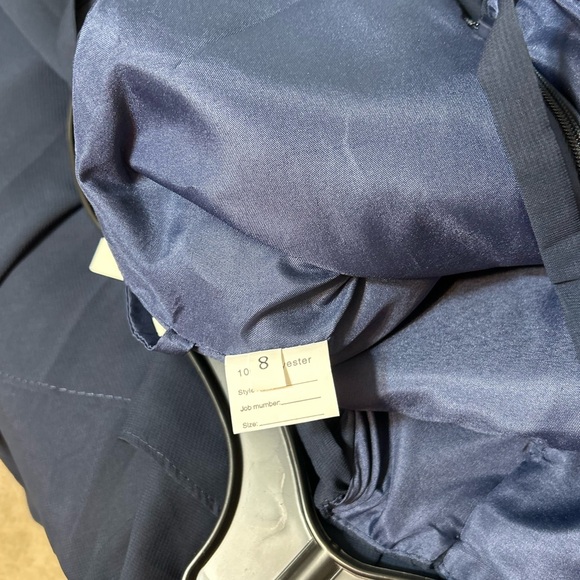 NWT Asymmetrical Chiffon Jr Bridesmaid Navy Dress Halter Spaghetti Straps Size 8 - Picture 12 of 16